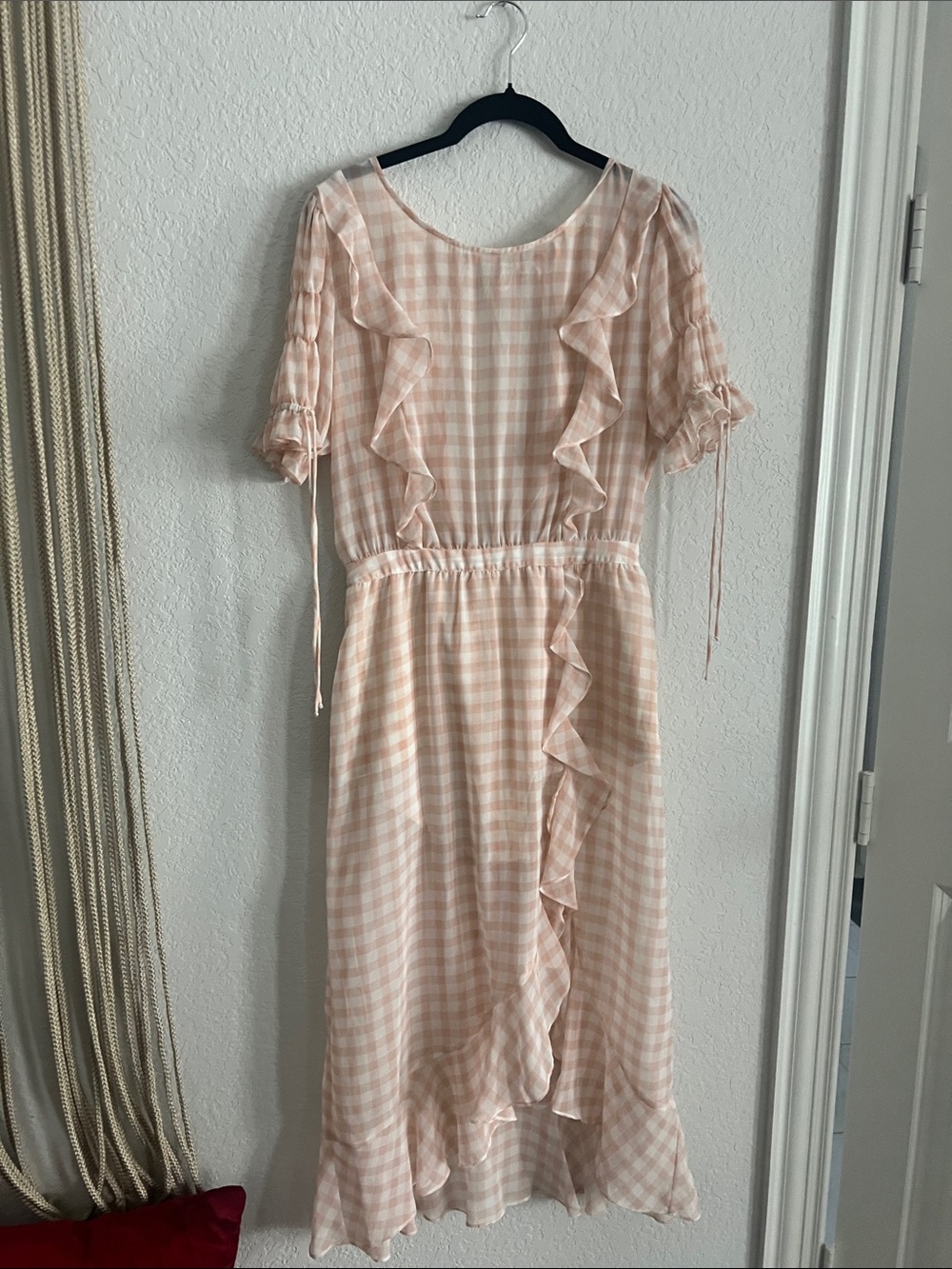 For Love & Lemons Peach and White Gingham Maxi Dress - Picture 6 of 10